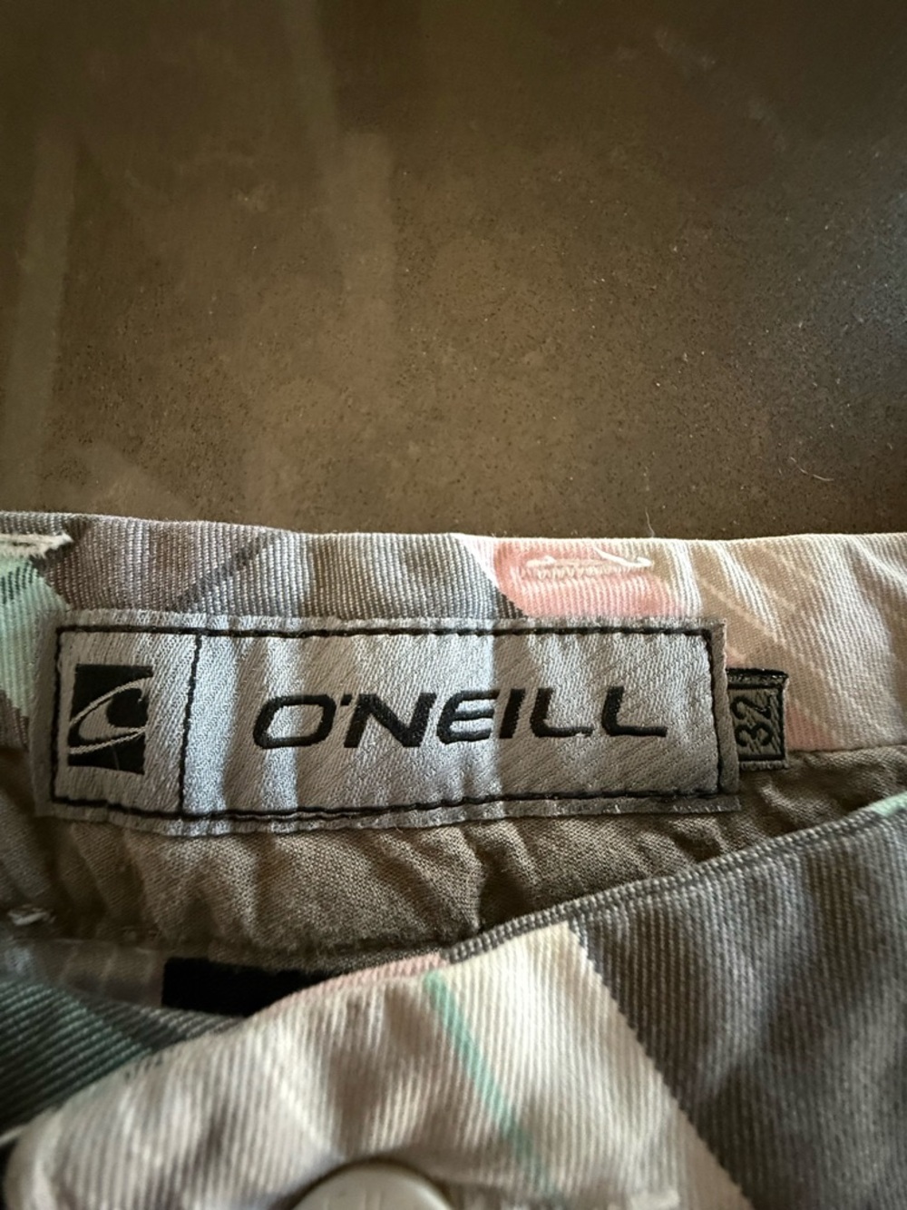 Oneil Plaid Mid-Length Women's Shorts in Gray and Pink - Picture 3 of 5